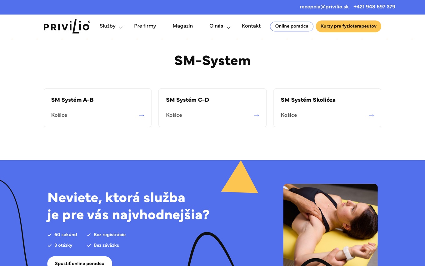 Filtrovaný výpis kurzov na slovensky skloňovanej filter URL s tromi kartami kurzov